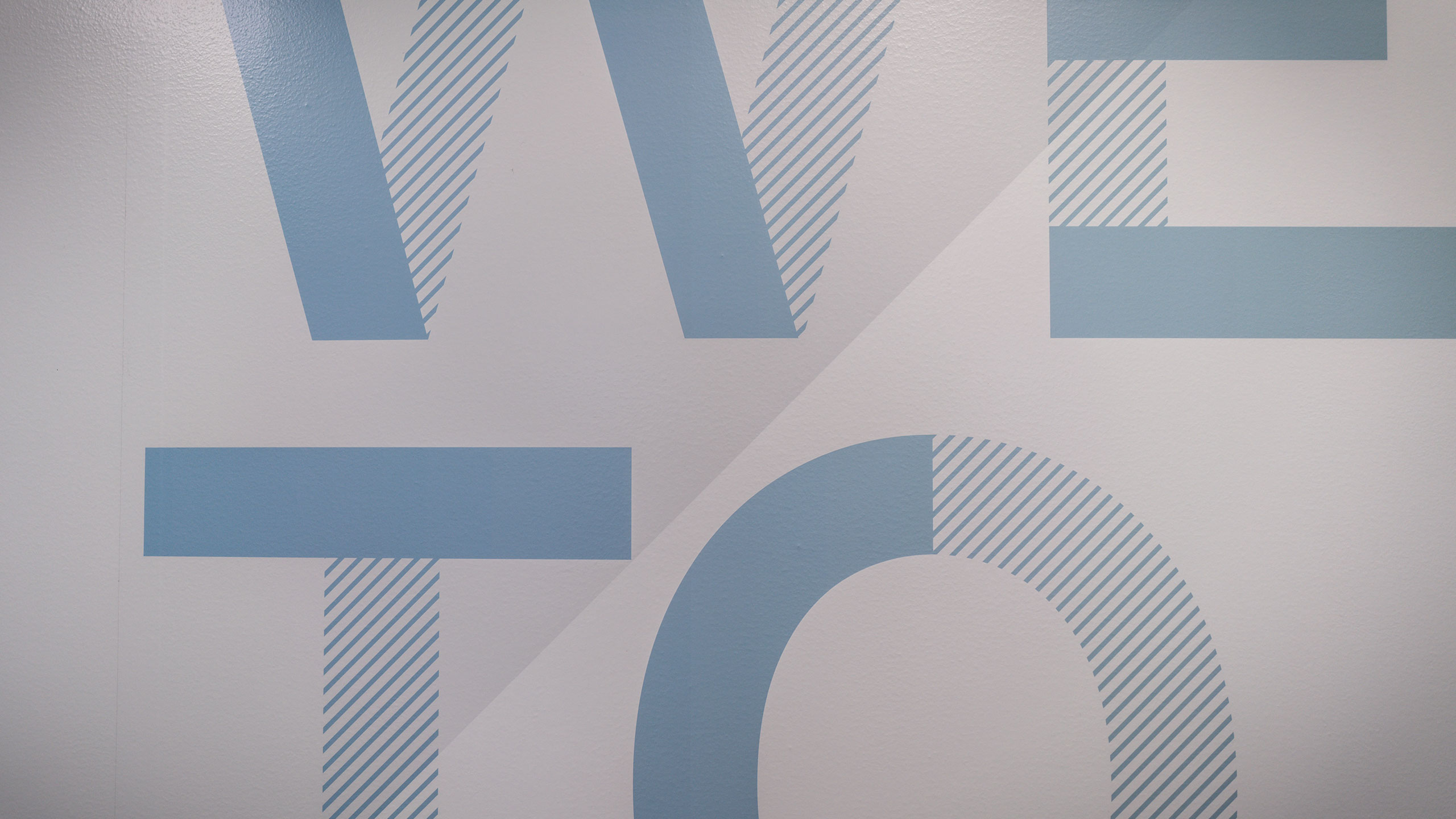 Detail of the custom font we designed